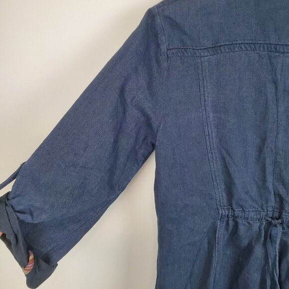 CABI Style #340 Chambray Denim Tunic Cardigan Button-up Top Shirt Jacket Sz M - Picture 9 of 11